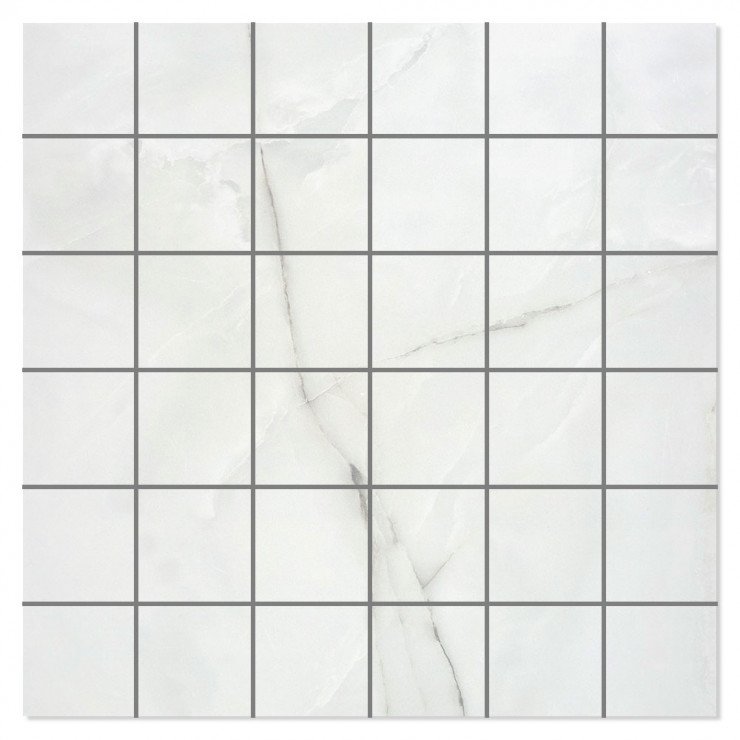 Marmor Mosaik Klinker Xlife Vit Satin 30x30 (5x5) cm-0